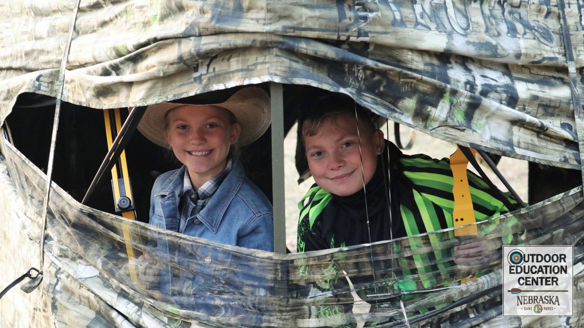 kids hanging in out in hunting blind