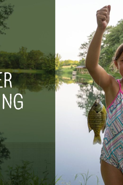 Girl with her catch on a fly fishing rod