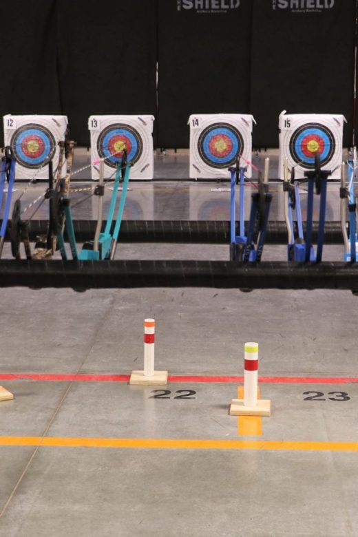 NASP bales and Genesis bows in archery range