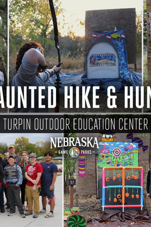 A collage of images from the Haunted Hunt and Hike event at the Turpin Outdoor Education Center.