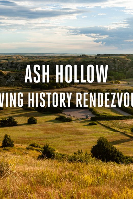 Scenic overlook view of Ash Hollow State Historical Park during fall.
