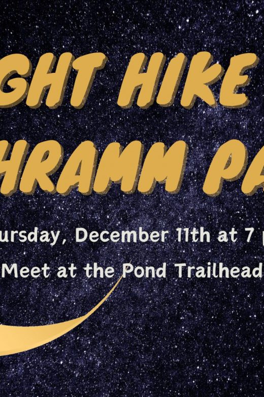 Graphic for night hike at Schramm Park SRA
