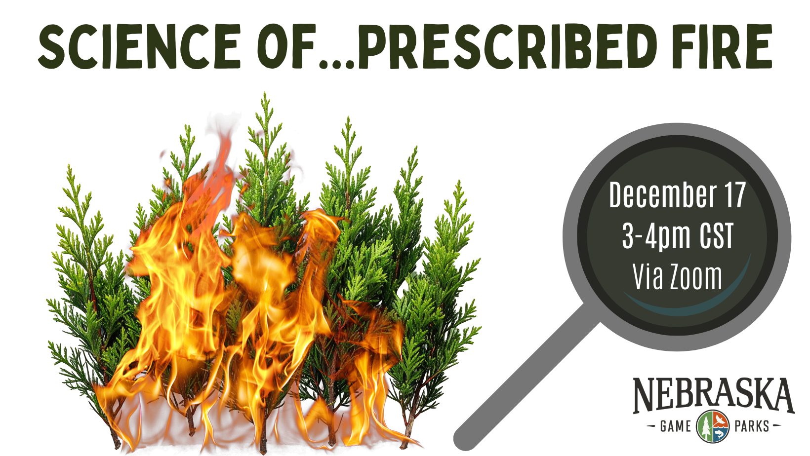Graphic for the science of prescribed fire virtual event.