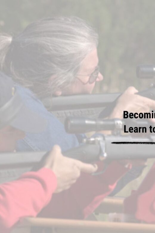 Two women practice target shooting during hunt safety training.