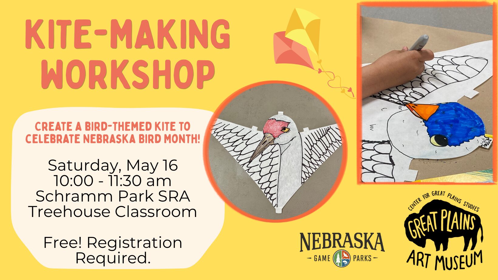Event graphic for a Kite Making Workshop.