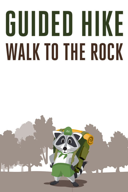 Graphic for a guided hike at Chimney Rock.
