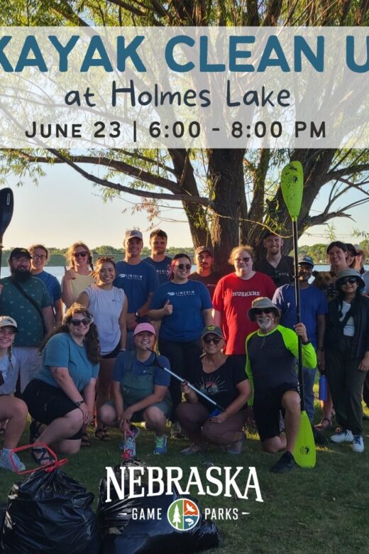 Event cover for kayak clean up at Holmes Lake.