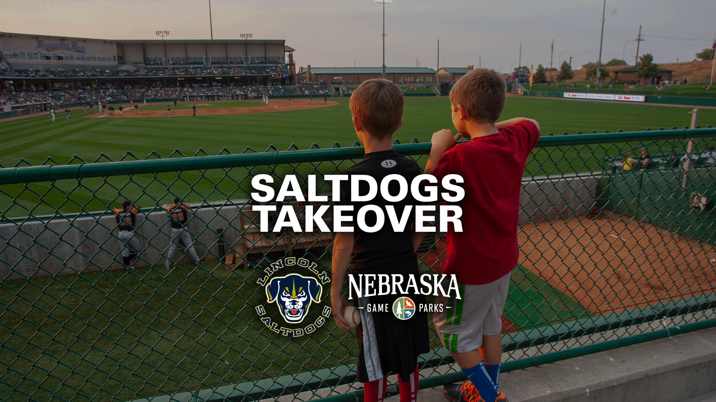 two kids at a Salt Dogs baseball game
