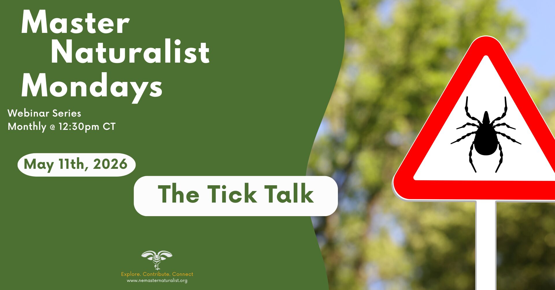 Event graphic for Master Naturalist Monday: Tick Talk webinar