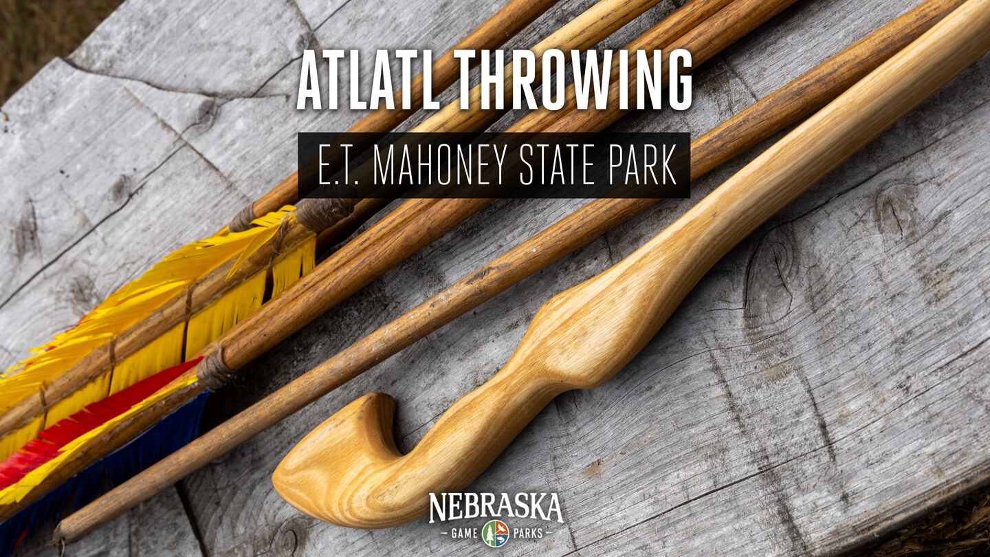 Atlatl spears on a table.