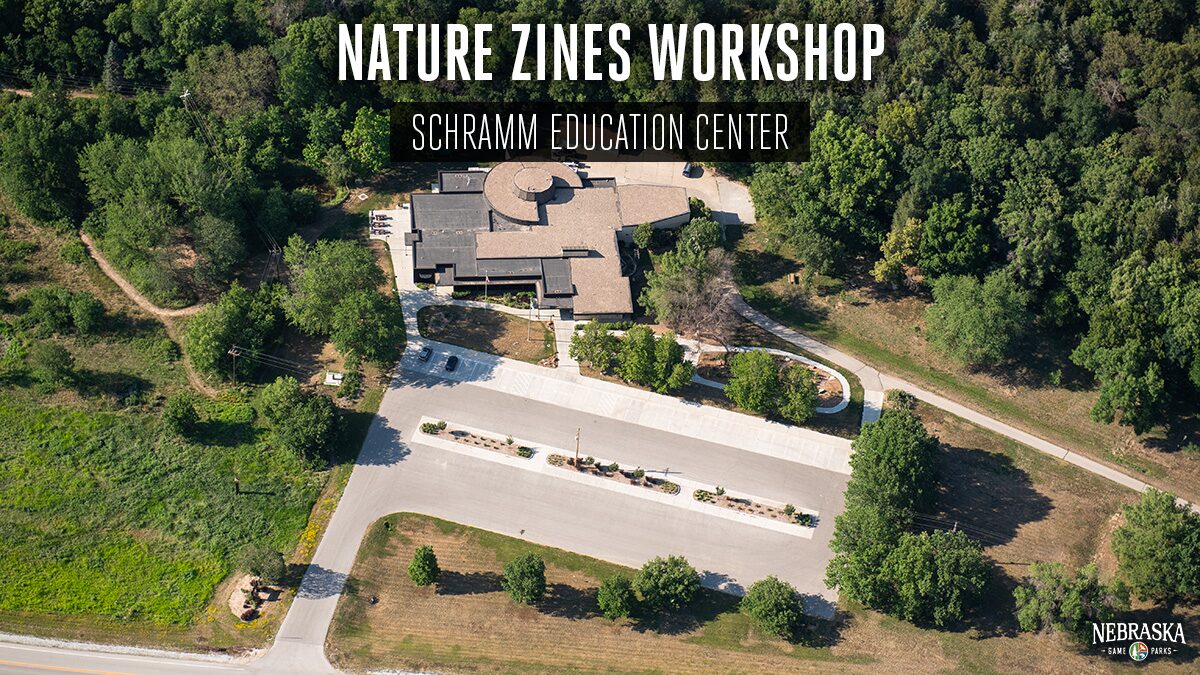 Aerial view of Schramm Education Center during summer.