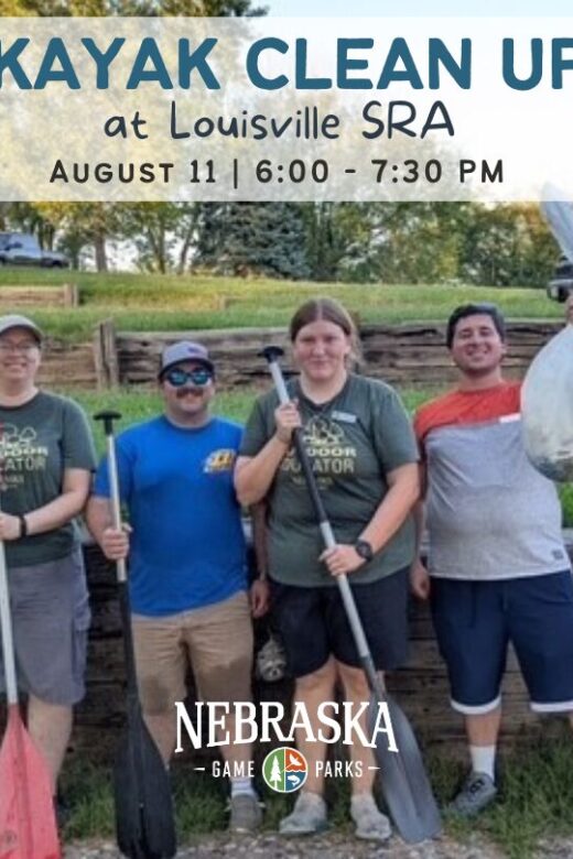 Event graphic for Kayak Clean Up at Lousville SRA on August 11.