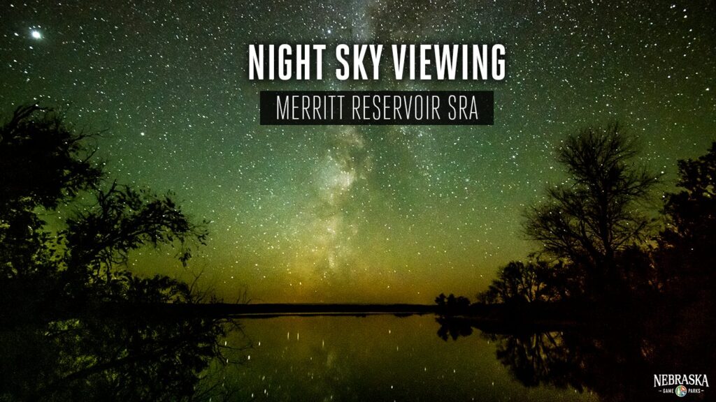 The Milky Way glows above Merritt Reservoir on a clear night.